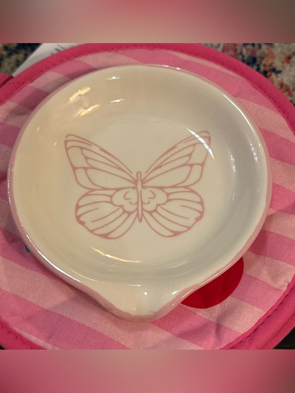 Dolly Parton Signature Brand Spoon Rest Trinket Dish Butterflies Flowers